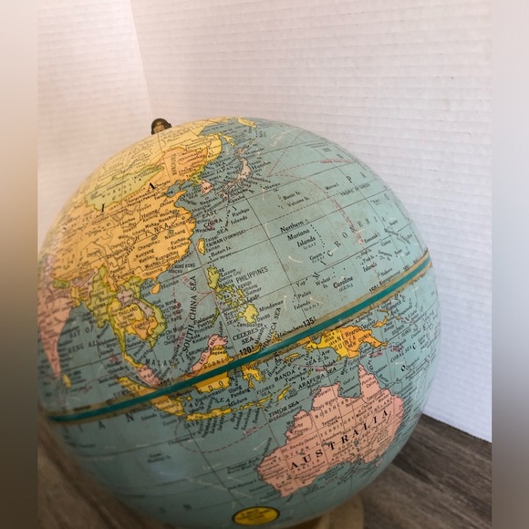 Vtg George F Cram 9 Inch Terrestrial Globe - Picture 11 of 14